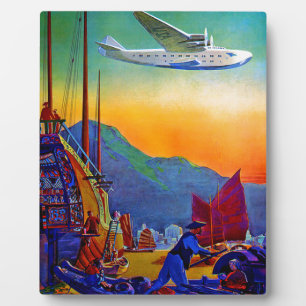 Vintage Transpacific Travel Plaque