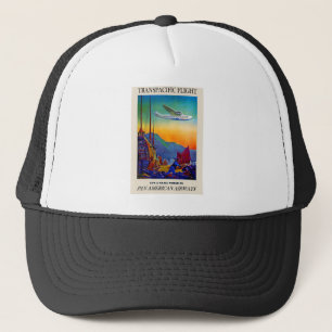 Vintage Transpacific Travel Trucker Hat