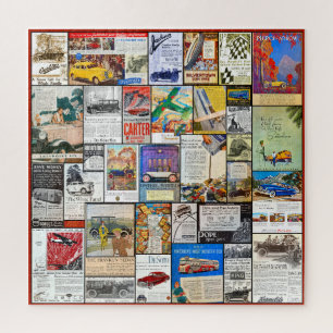 VINTAGE TRANSPORTATION ADS THEME  JIGSAW PUZZLE