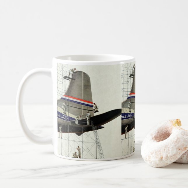 Vintage Transportation, Aeroplane Maintenance Coffee Mug (With Donut)