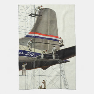 Vintage Transportation, Aeroplane Maintenance Tea Towel