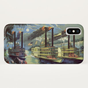 Vintage Transportation and Travel Ships Steamboats iPhone X Case