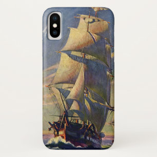 Vintage Transportation, Clipper Ships at Sea iPhone X Case