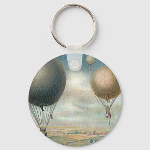 Vintage Transportation Hot Air Balloons, Dirigible Key Ring
