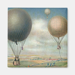 Vintage Transportation Hot Air Balloons, Dirigible Magnet