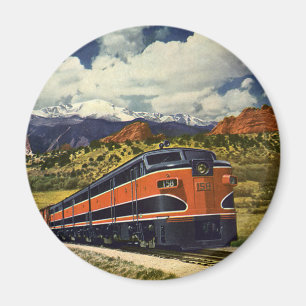 Vintage Transportation in American West, Train 158 Magnet
