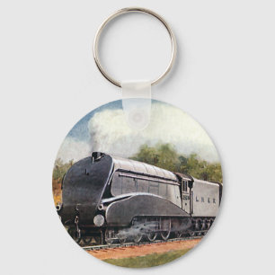 Vintage Transportation, Modern Silver Bullet Train Key Ring