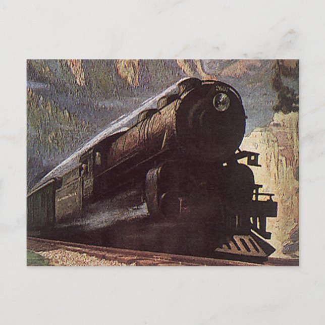 Vintage Transportation, Mountain Train Travel Postcard (Front)