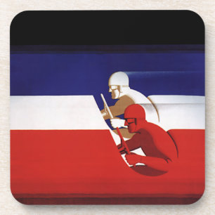 Vintage Transportation, Patriotic Racers Race Cars Coaster