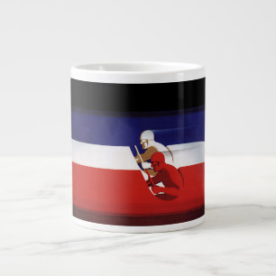 Vintage Transportation, Patriotic Racers Race Cars Large Coffee Mug