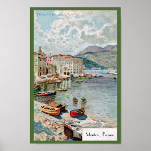 Vintage Travel 1920's Menton, French Riviera Poster