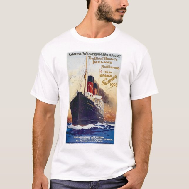 Vintage Travel Advert Poster T-Shirt (Front)