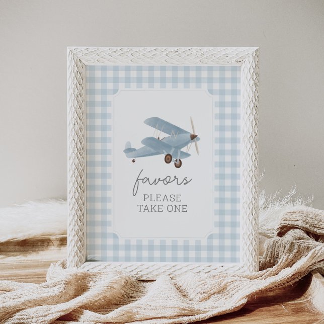 Vintage Travel Aeroplane Baby Shower Favours Sign (Creator Uploaded)