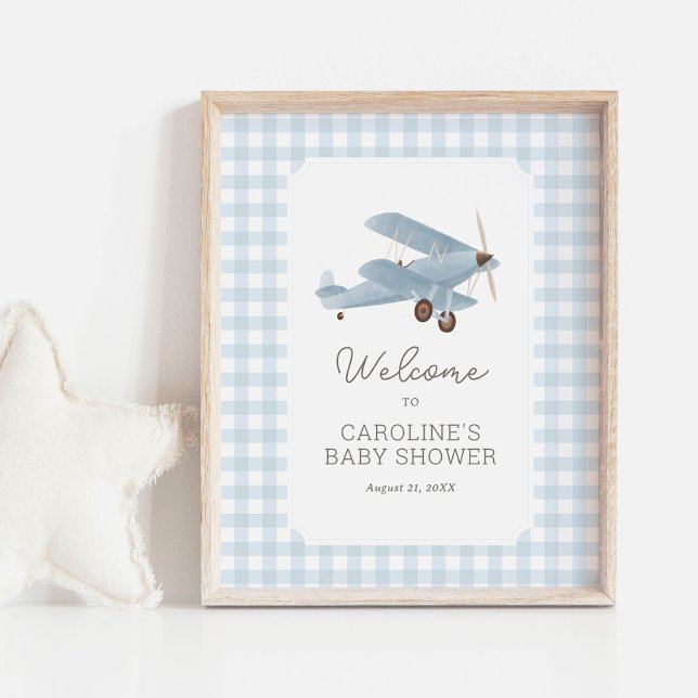Vintage Travel Aeroplane Baby Shower Welcome Sign (Creator Uploaded)