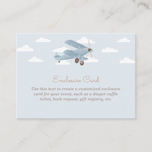 Vintage Travel Aeroplane Custom Enclosure Card (Front)