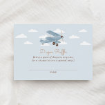 Vintage Travel Aeroplane Diaper Raffle Ticket Enclosure Card<br><div class="desc">Encourage your baby shower guests to bring a pack of diapers for your little one with this Diaper Raffle ticket invitation insert,  featuring a vintage biplane with neutral details.</div>