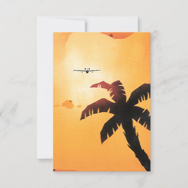 Vintage Travel, Aeroplane Over Hawaiian Islands (Front)