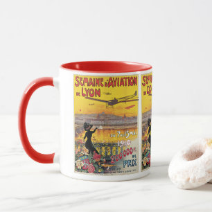 Vintage Travel, Aeroplanes Air Show, Lyon, France Mug
