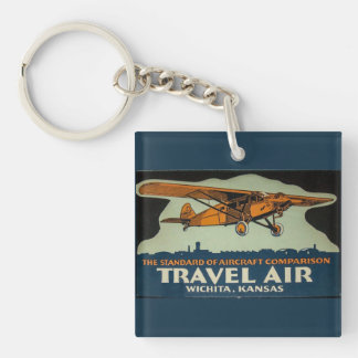 Vintage Travel Air Plane, Wichita the Air Capital Key Ring