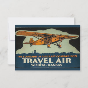 Vintage Travel Air Plane, Wichita the Air Capital Thank You Card
