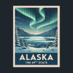 Vintage Travel Alaska Winter Landscape Retro Postcard<br><div class="desc">Embrace the wild beauty of the Last Frontier with this vintage travel-inspired postcard featuring the state of Alaska. Infused with nostalgic vibes and retro charm,  this piece is perfect for travelers,  nature enthusiasts and lovers of classic adventure.</div>