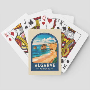 Vintage Travel Algarve Portugal Retro Seaside Playing Cards