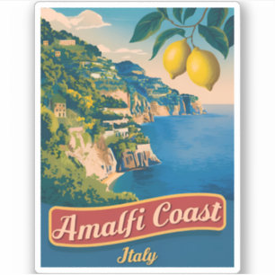 Vintage Travel Amalfi Coast Italy Retro Scenic