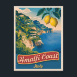 Vintage Travel Amalfi Coast Italy Retro Scenic Postcard<br><div class="desc">Experience the timeless beauty of Italy's Amalfi Coast with this captivating retro travel-themed postcard. Infused with nostalgia and vintage charm,  this piece captures the allure,  romance,  and luxury of Amalfi in a retro aesthetic reminiscent of classic travel posters from yesteryear.</div>