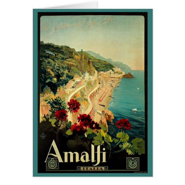 Vintage Travel, Amalfi Italian Coast Beach (Front)