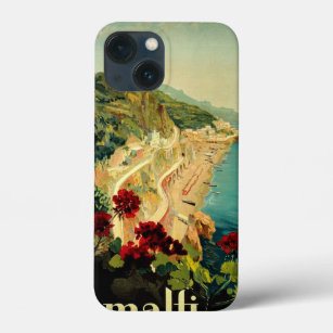Vintage Travel, Amalfi Italian Coast Beach iPhone 13 Mini Case