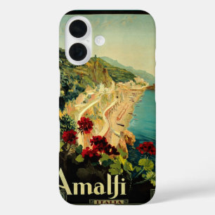 Vintage Travel, Amalfi Italian Coast Beach iPhone 16 Case