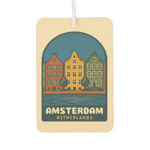 Vintage Travel Amsterdam Netherlands Retro Scenic Car Air Freshener