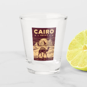 Vintage Travel Ancient Egypt Pyramid Retro Graphic Shot Glass
