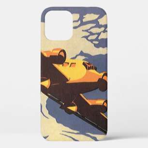 Vintage Travel and Transportation Aeroplane Flying iPhone 12 Case