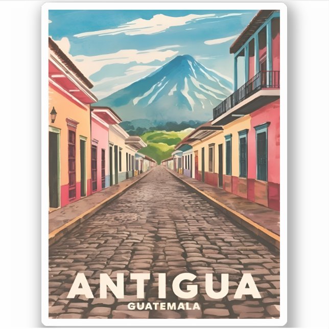 Vintage Travel Antigua Guatemala Retro Scenic (Front)