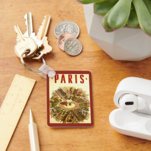 Vintage Travel, Arc de Triomphe Paris France Key Ring