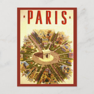 Vintage Travel, Arc de Triomphe Paris France Postcard