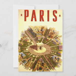 Vintage Travel, Arc de Triomphe Paris Invitation