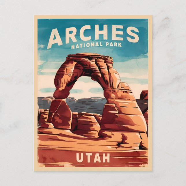 Vintage Travel Arches National Park Utah Retro Postcard (Front)