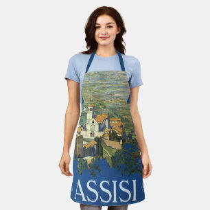Vintage Travel Assisi Italy Francesco Basilica Apron