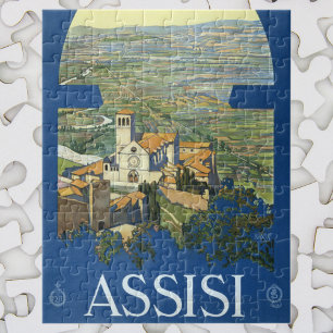Vintage Travel Assisi Italy Francesco Basilica Jigsaw Puzzle