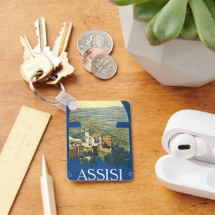 Vintage Travel Assisi Italy Francesco Basilica Key Ring