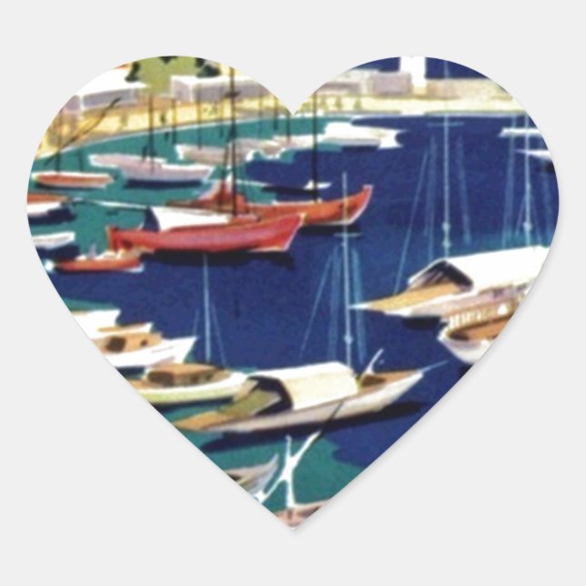 Vintage Travel Athens Greece Heart Sticker (Front)