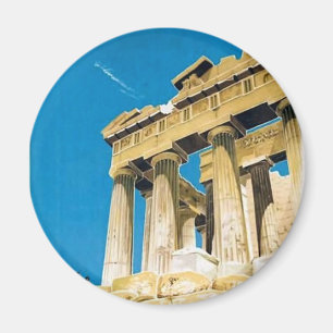Vintage Travel Athens Greece Parthenon Temple Magnet