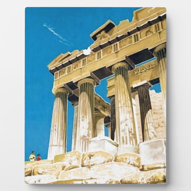 Vintage Travel Athens Greece Parthenon Temple Plaque (Front)