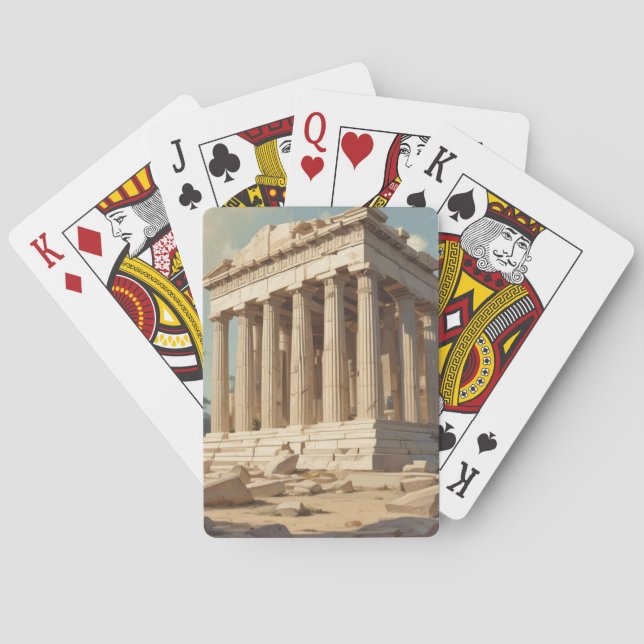 Vintage Travel Athens Greece Parthenon Temple Playing Cards (Back)