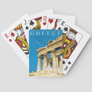 Vintage Travel Athens Greece Parthenon Temple Playing Cards