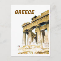 Vintage Travel Athens Greece Parthenon Temple