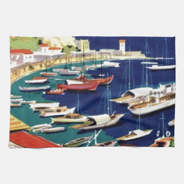 Vintage Travel Athens Greece Tea Towel (Horizontal)