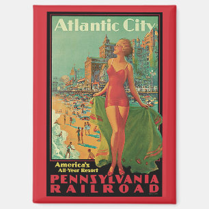 Vintage Travel, Atlantic City Resort Beach Blonde Magnet